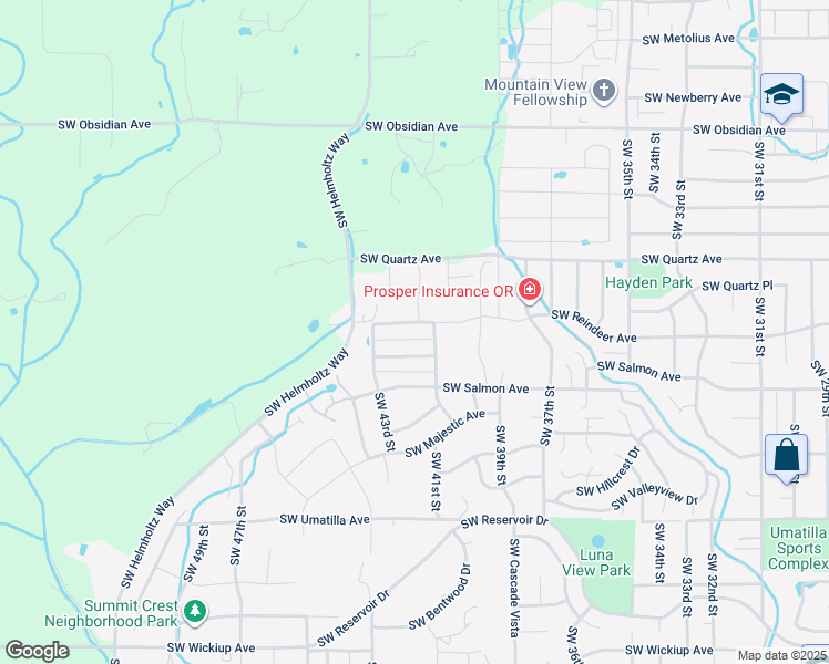 map of restaurants, bars, coffee shops, grocery stores, and more near 4167 Southwest Rhyolite Place in Redmond