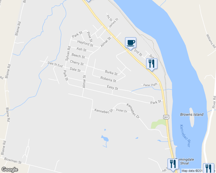 map of restaurants, bars, coffee shops, grocery stores, and more near 80 Easy Street in Farmingdale