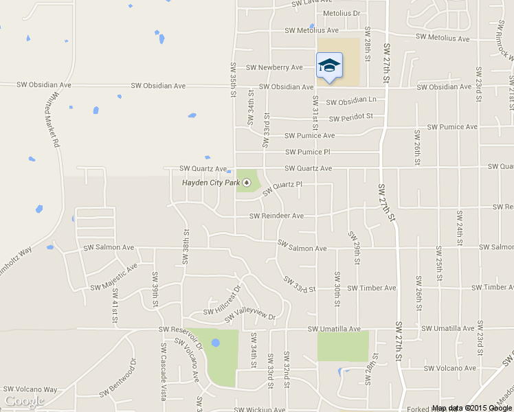map of restaurants, bars, coffee shops, grocery stores, and more near 2055 Southwest 34th Street in Redmond