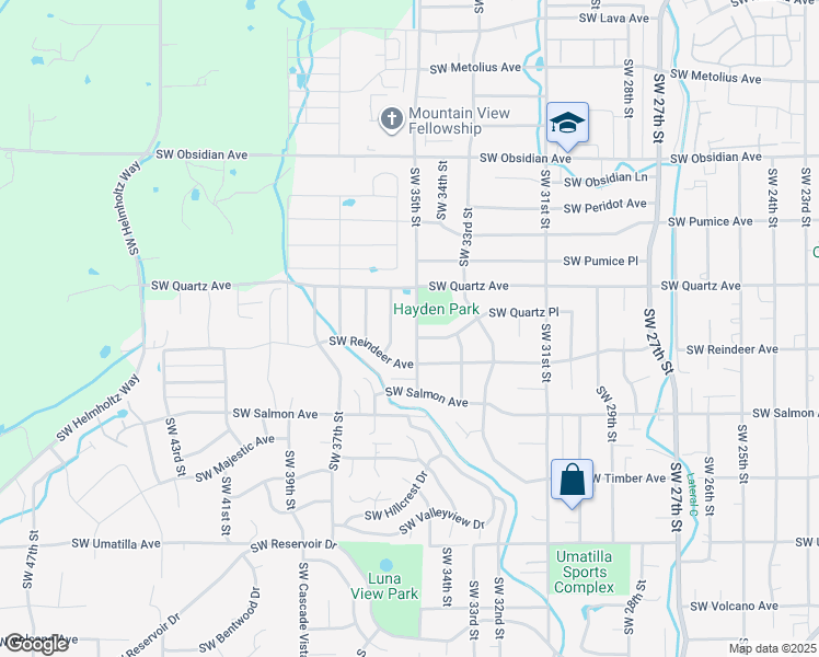 map of restaurants, bars, coffee shops, grocery stores, and more near 2065 Southwest 35th Street in Redmond