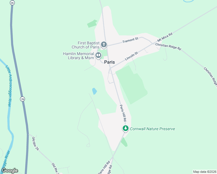 map of restaurants, bars, coffee shops, grocery stores, and more near 444 Paris Hill Road in Paris
