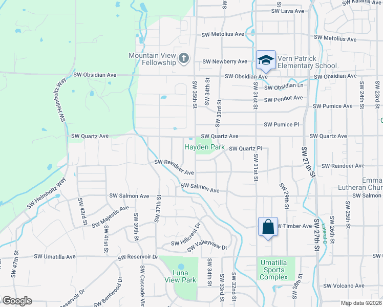 map of restaurants, bars, coffee shops, grocery stores, and more near 2035 Southwest 35th Street in Redmond