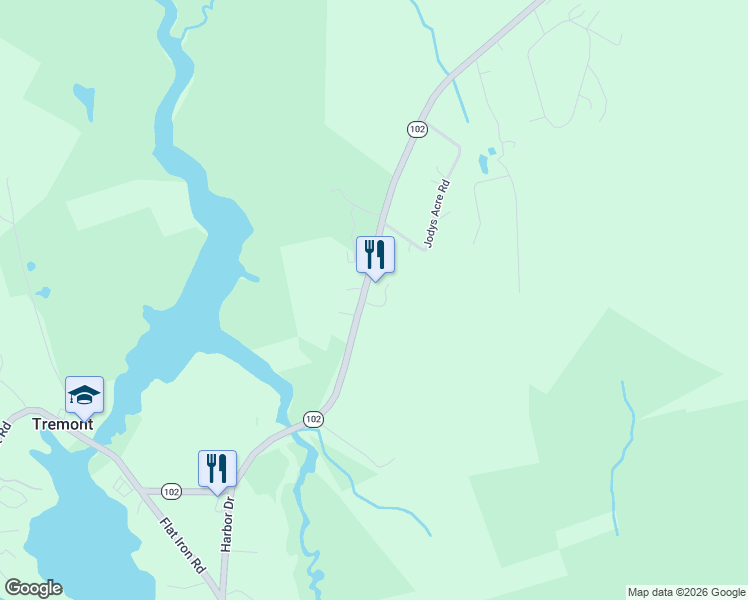 map of restaurants, bars, coffee shops, grocery stores, and more near 113 Bass Harbor Road in Southwest Harbor