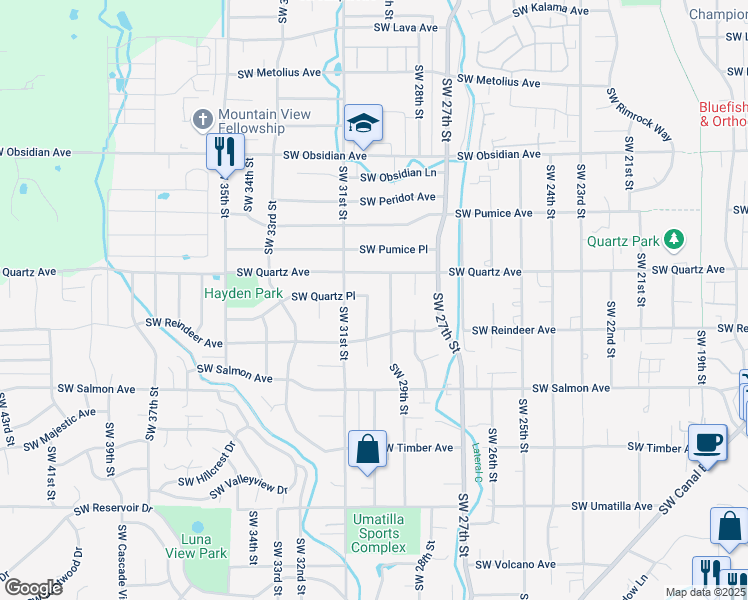 map of restaurants, bars, coffee shops, grocery stores, and more near 2014 Southwest 30th Street in Redmond
