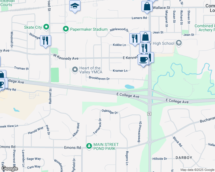 map of restaurants, bars, coffee shops, grocery stores, and more near 501 Kingfisher Court in Appleton