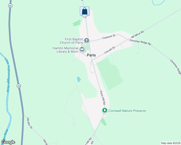 map of restaurants, bars, coffee shops, grocery stores, and more near 444 Paris Hill Road in Paris