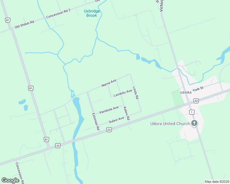 map of restaurants, bars, coffee shops, grocery stores, and more near 33 Lembitu Avenue in Georgina