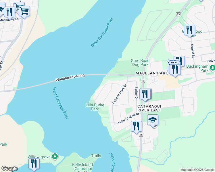 map of restaurants, bars, coffee shops, grocery stores, and more near 13 Kenwoods Circle in Kingston