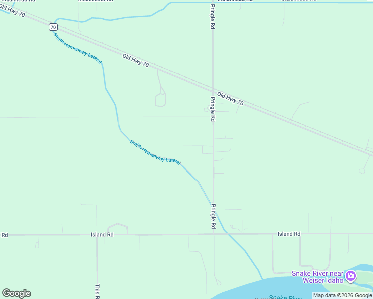 map of restaurants, bars, coffee shops, grocery stores, and more near 733 Pringle Road in Weiser