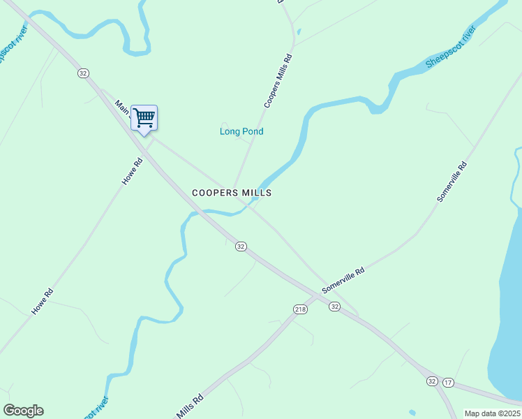 map of restaurants, bars, coffee shops, grocery stores, and more near 97 Main Street in Whitefield