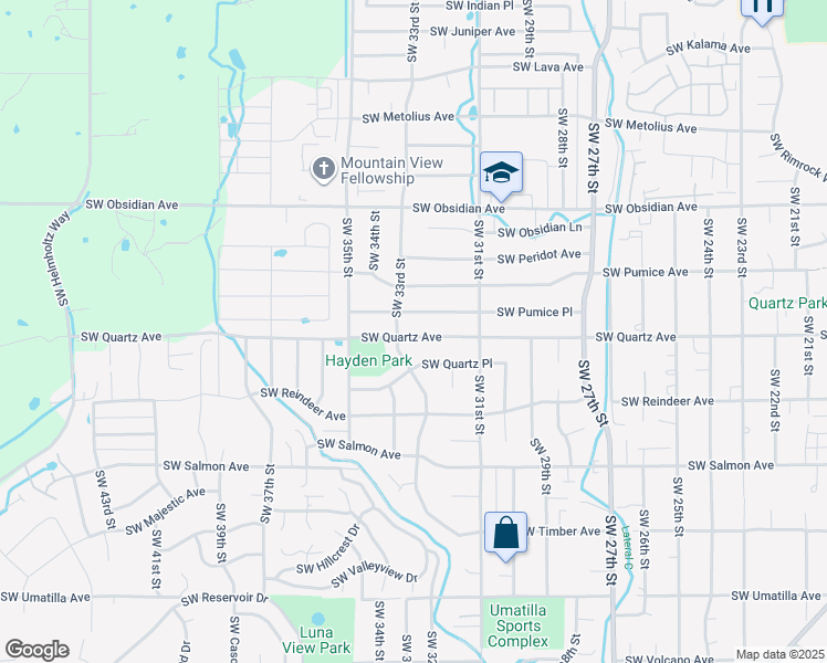 map of restaurants, bars, coffee shops, grocery stores, and more near 3257 Southwest Quartz Avenue in Redmond