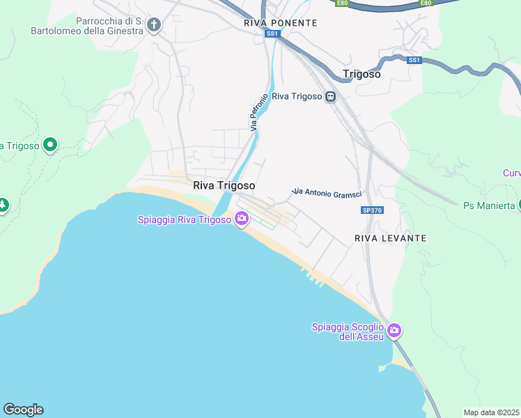map of restaurants, bars, coffee shops, grocery stores, and more near 26 Via della Libertà in Sestri Levante
