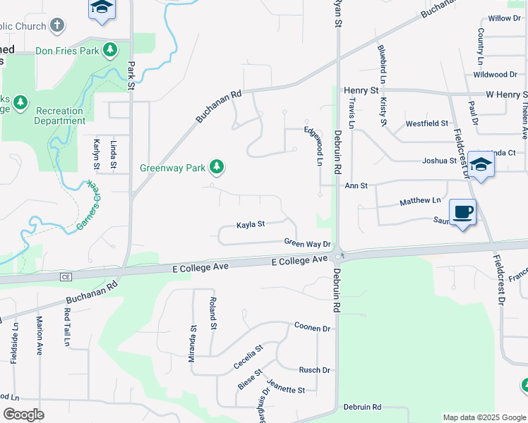 map of restaurants, bars, coffee shops, grocery stores, and more near 106 Jenny Court in Combined Locks