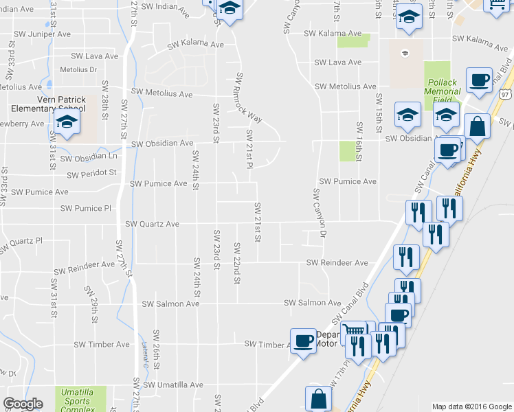 map of restaurants, bars, coffee shops, grocery stores, and more near 1811 SW 21st St in Redmond