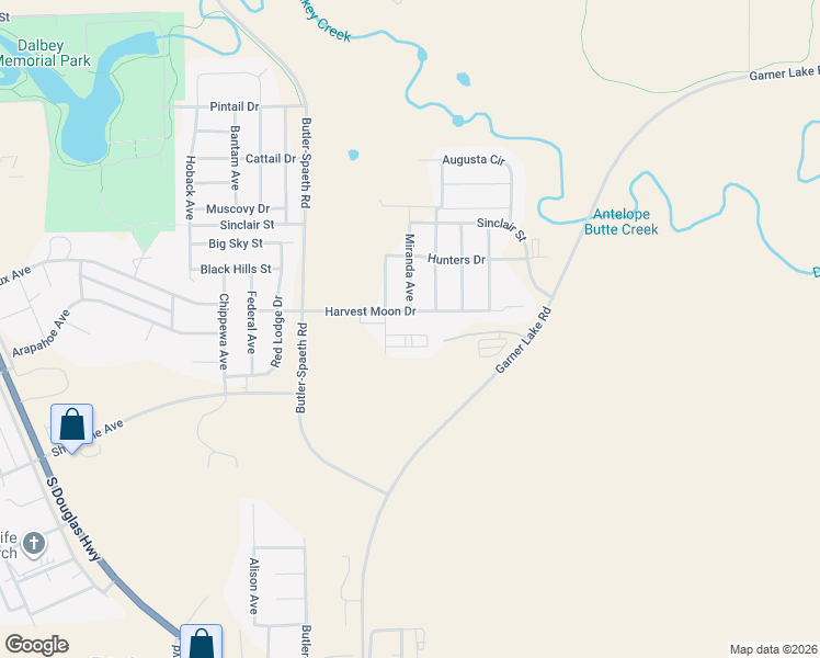 map of restaurants, bars, coffee shops, grocery stores, and more near 3907 Ariel Avenue in Gillette