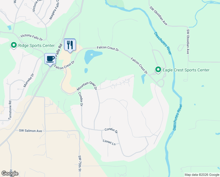map of restaurants, bars, coffee shops, grocery stores, and more near 7260 Robin Court in Redmond
