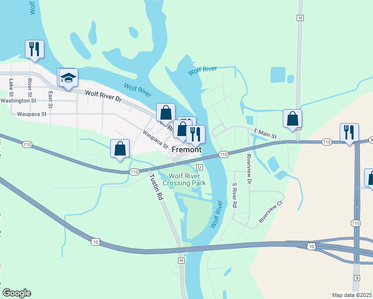 map of restaurants, bars, coffee shops, grocery stores, and more near in Fremont