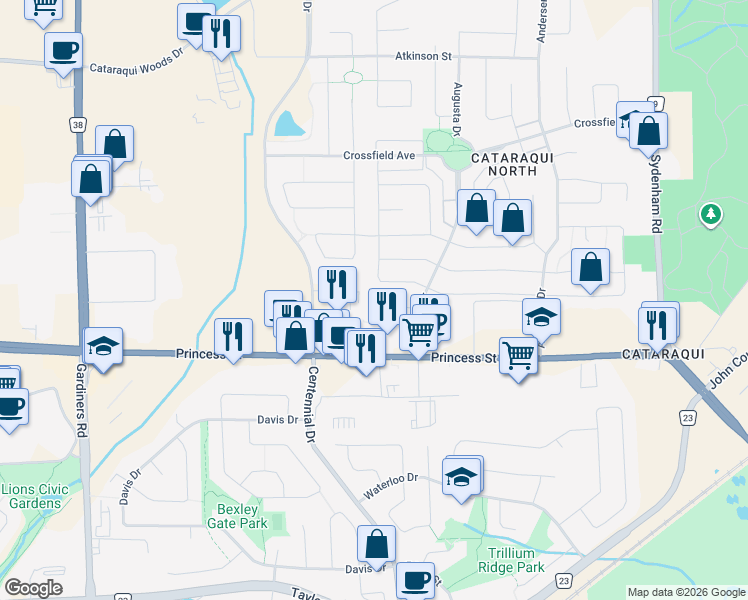 map of restaurants, bars, coffee shops, grocery stores, and more near 390 Jennifer Court in Kingston