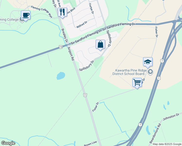 map of restaurants, bars, coffee shops, grocery stores, and more near in Peterborough