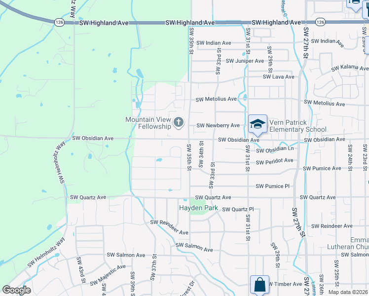 map of restaurants, bars, coffee shops, grocery stores, and more near 1475 Southwest 35th Street in Redmond