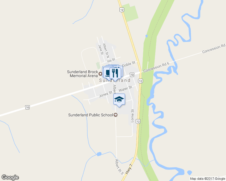 map of restaurants, bars, coffee shops, grocery stores, and more near 12 Albert Street South in Sunderland