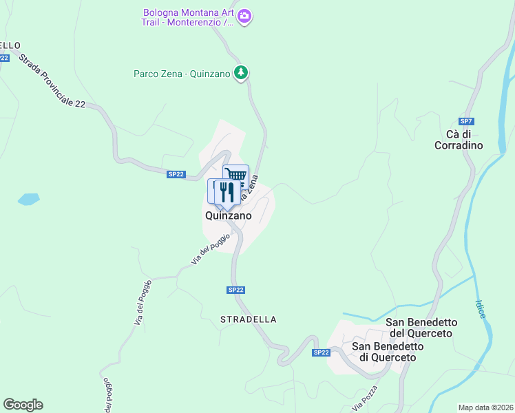 map of restaurants, bars, coffee shops, grocery stores, and more near 3 Via Alessandro Manzoni in Quinzano