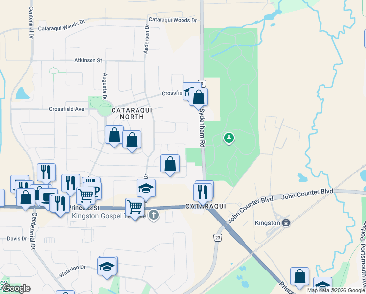 map of restaurants, bars, coffee shops, grocery stores, and more near 62 Ellesmeer Avenue in Kingston