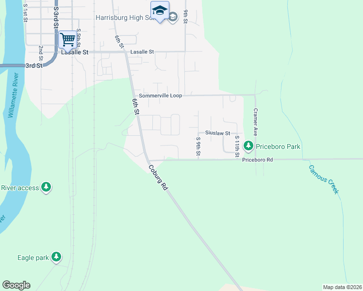 map of restaurants, bars, coffee shops, grocery stores, and more near 840 Umpqua Street in Harrisburg