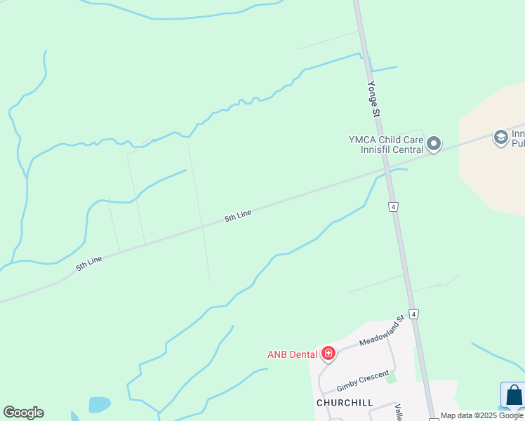 map of restaurants, bars, coffee shops, grocery stores, and more near 2377 5th Line in Innisfil