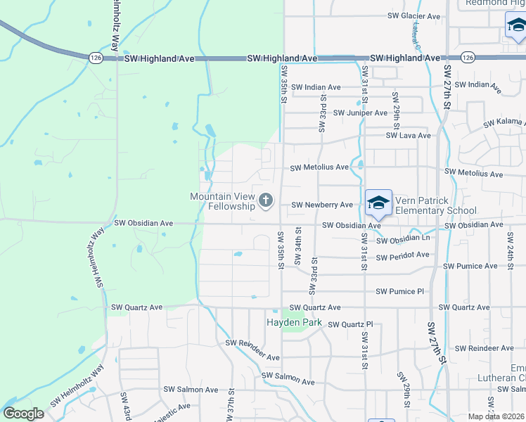 map of restaurants, bars, coffee shops, grocery stores, and more near 1475 Southwest 35th Street in Redmond