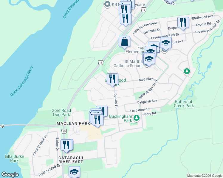 map of restaurants, bars, coffee shops, grocery stores, and more near 396 Quarry Pond Court in Kingston