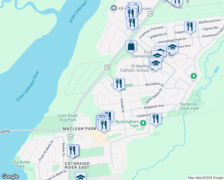 map of restaurants, bars, coffee shops, grocery stores, and more near 380 Quarry Pond Court in Kingston