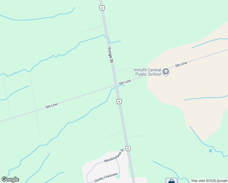 map of restaurants, bars, coffee shops, grocery stores, and more near 6552 Yonge Street in Innisfil
