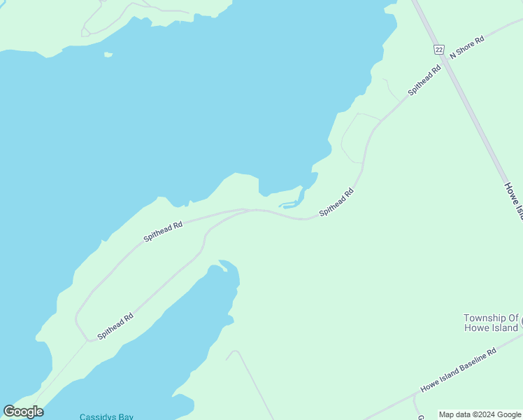 map of restaurants, bars, coffee shops, grocery stores, and more near Spithead Road in Gananoque