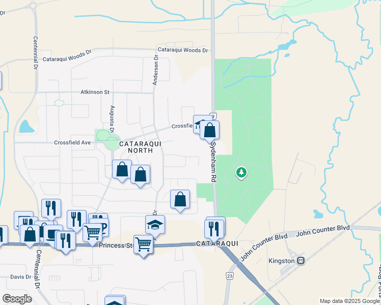 map of restaurants, bars, coffee shops, grocery stores, and more near 1106 Fawn Court in Kingston