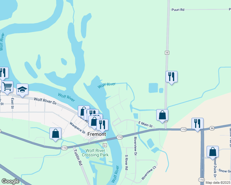 map of restaurants, bars, coffee shops, grocery stores, and more near 312 North Street in Fremont