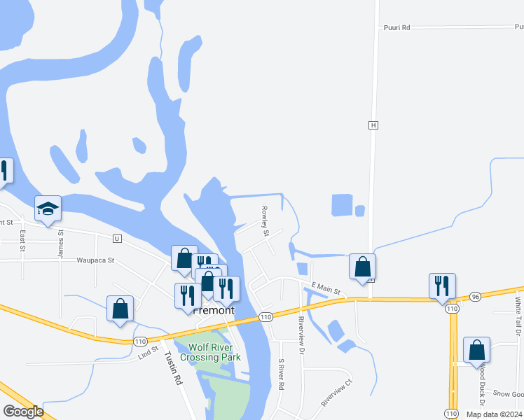 map of restaurants, bars, coffee shops, grocery stores, and more near 312 North Street in Fremont