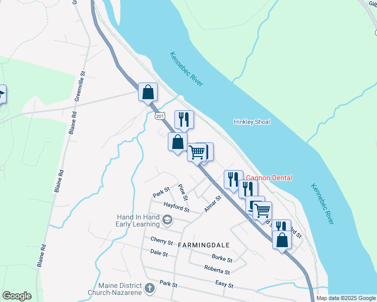map of restaurants, bars, coffee shops, grocery stores, and more near 685 Maine Avenue in Farmingdale