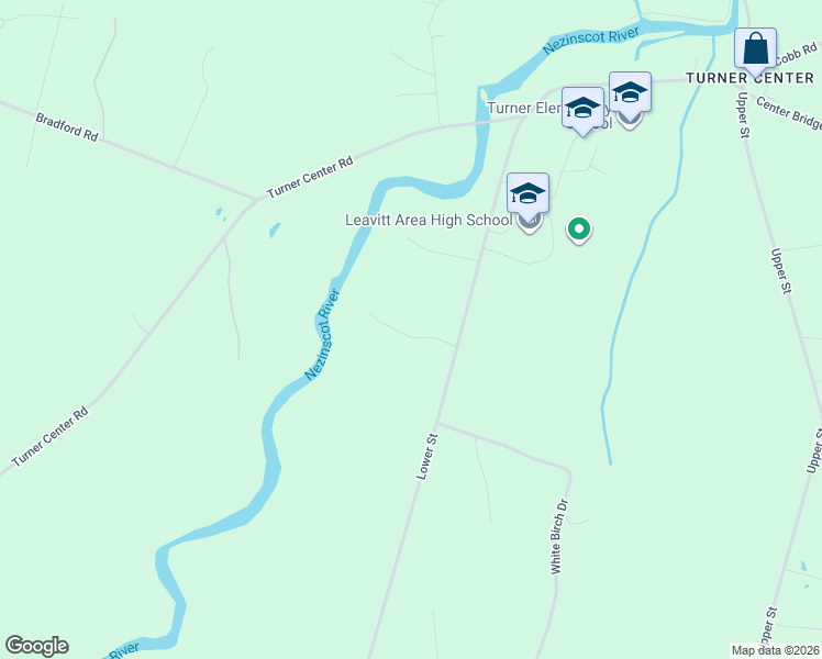 map of restaurants, bars, coffee shops, grocery stores, and more near 21 Hornet Drive in Turner