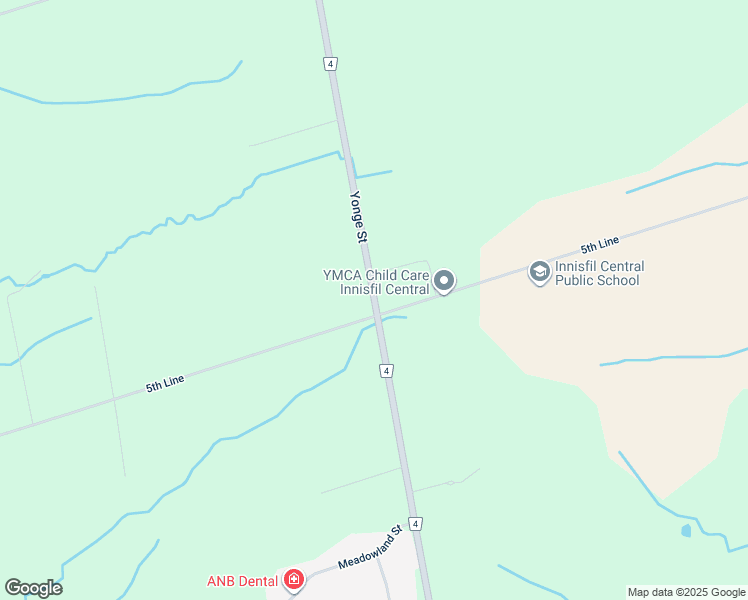 map of restaurants, bars, coffee shops, grocery stores, and more near Yonge Street in Innisfil