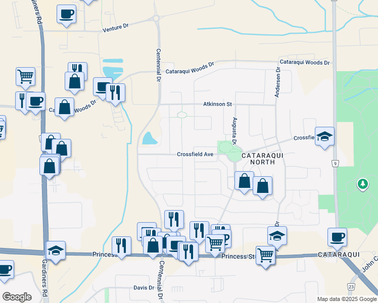 map of restaurants, bars, coffee shops, grocery stores, and more near 1376 Crossfield Avenue in Kingston