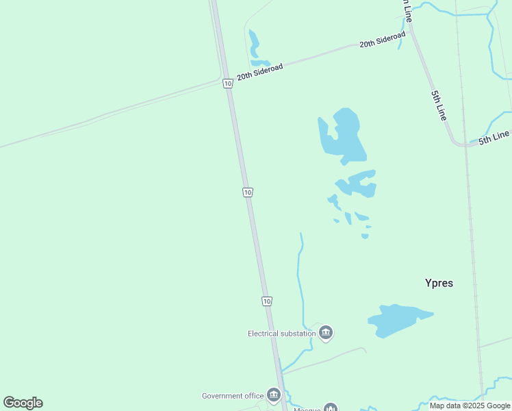 map of restaurants, bars, coffee shops, grocery stores, and more near 7297 County Road 10 in Borden