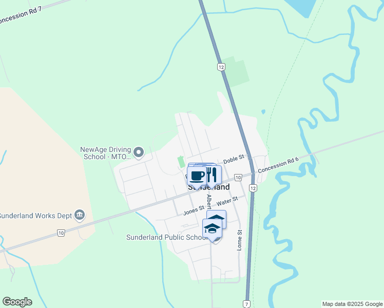 map of restaurants, bars, coffee shops, grocery stores, and more near 2 Jane Street in Sunderland