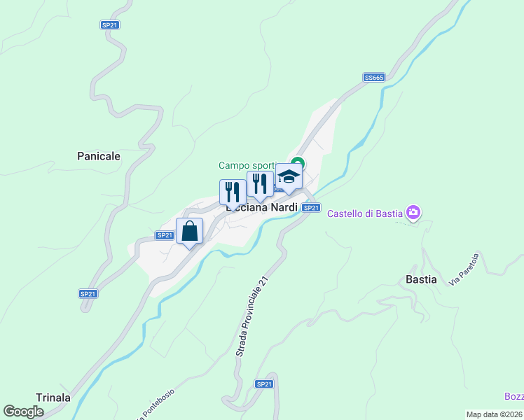 map of restaurants, bars, coffee shops, grocery stores, and more near in Licciana Nardi