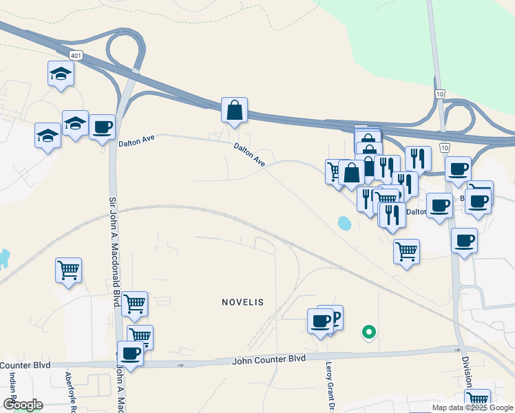 map of restaurants, bars, coffee shops, grocery stores, and more near 18 Saint Remy Place in Kingston