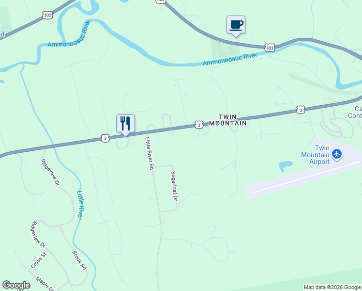 map of restaurants, bars, coffee shops, grocery stores, and more near 491 U.S. 3 in Jefferson