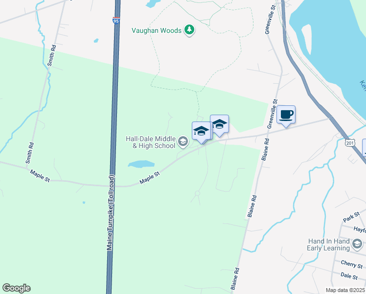map of restaurants, bars, coffee shops, grocery stores, and more near 111 Maple Street in Farmingdale