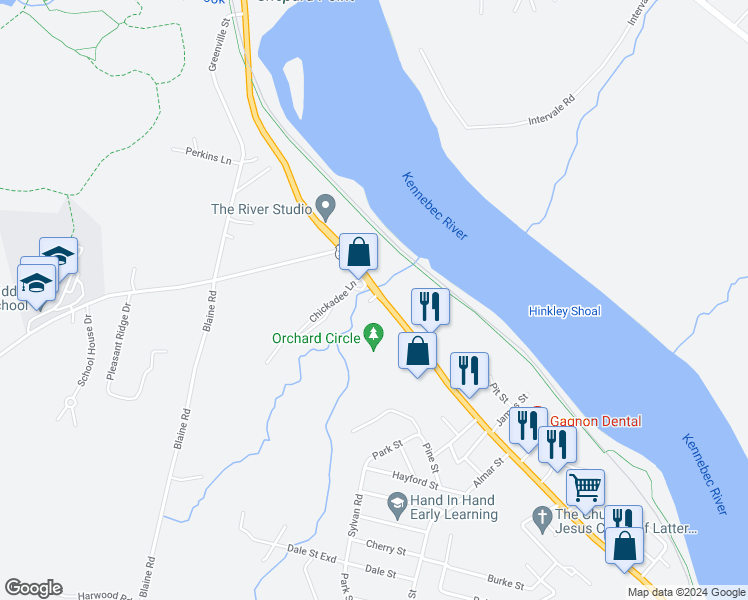 map of restaurants, bars, coffee shops, grocery stores, and more near 24 Louden Street in Farmingdale