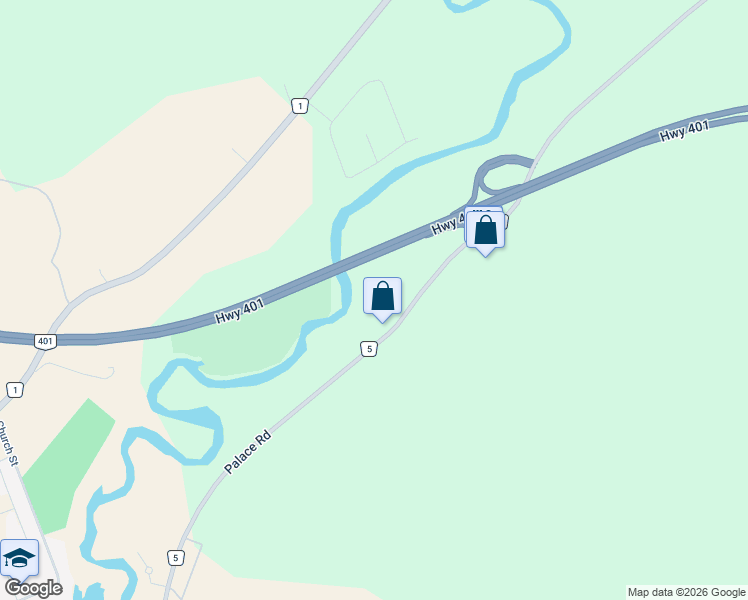 map of restaurants, bars, coffee shops, grocery stores, and more near 765 Palace Road in Napanee
