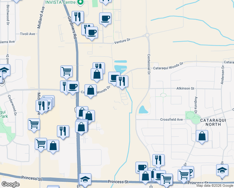 map of restaurants, bars, coffee shops, grocery stores, and more near 1159 Clyde Court in Kingston